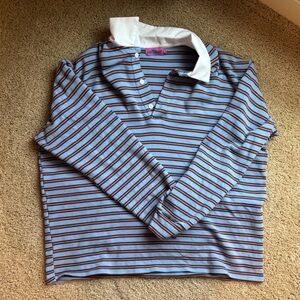 Edikted Blue and Brown Striped Shirt